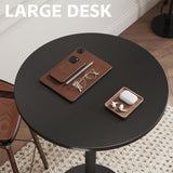 Flamaker Round Bistro Pub Table 2 Pack Modern Style Metal Base MDF Top Cocktail Bar Table Counter Bar Height for Pub, Dining Room, Party (Black) Flamaker