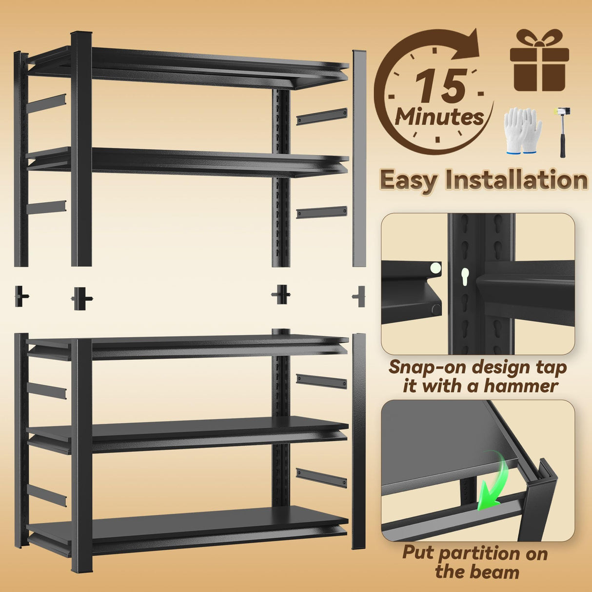 Book Shelf, 5 Tier Metal Wide Bookshelves, Adjustable Modern Book Shelves, Narrow Book Shelving for Small Spaces, Tall Decorative Bookshelf for Home Office/Living Room/Library (18"D x 47.24"W x 78"H) Notmise