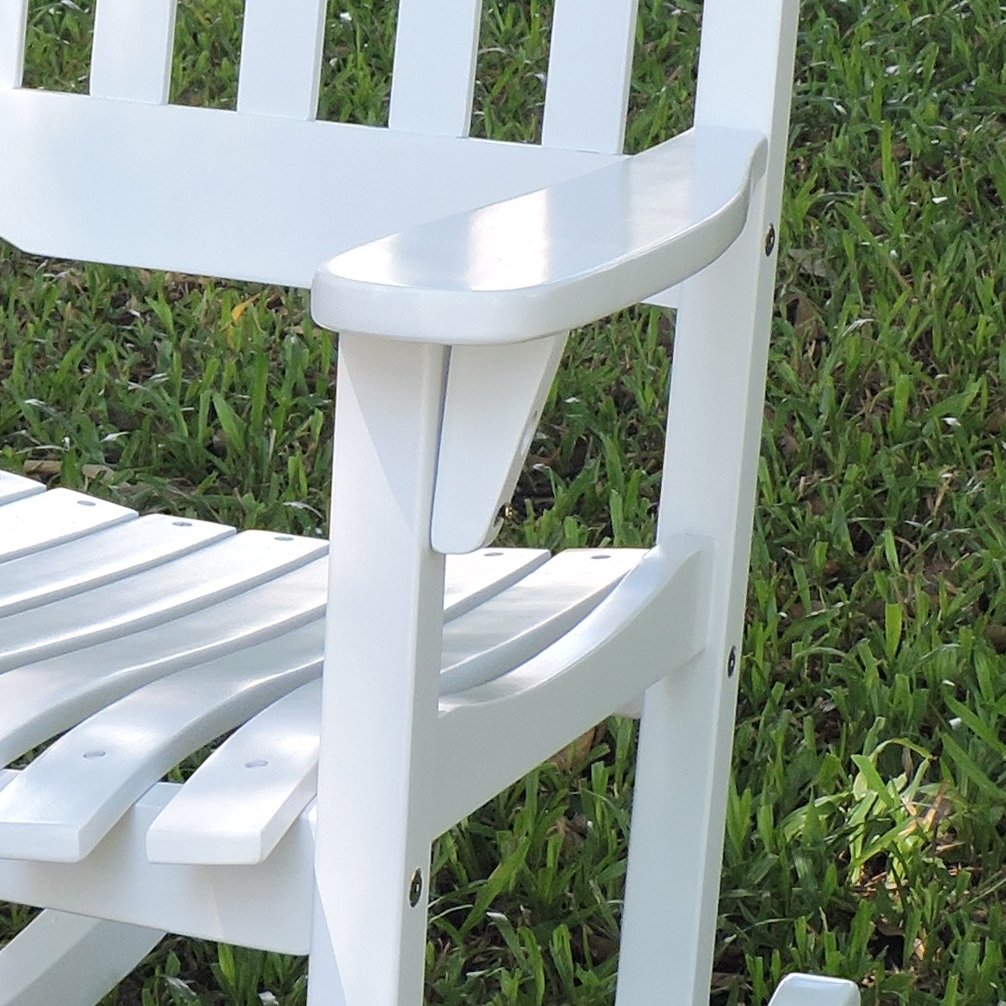 Merry Garden - White Porch Rocker/Rocking Chair Acacia Wood Merry Pet
