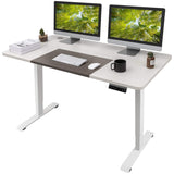 Homall Height Adjustable Electric Standing Desk, 55 x 28 Inches Stand Up Desk, Sit Stand Home Office Desk Computer Workstation with T-Shaped Metal Bracket (White) Homall