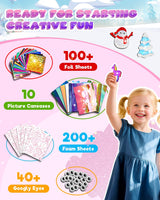 Foil Art Fun Kit for Kids - DIY Toy Unicorn Princess Foil Art Craft Activity for Kids, Foam Stickers Fun Craft Kits & Supplies, Creative Christmas Birthday Gifts Travel Toys for 4 and Up Arts & Crafts Baobrava