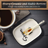 Ceramic Spoon Rest for Stove Top, Large Spoon Holder, Spoon Rest for Kitchen Counter, White Coffee Spoon Rest, Heat-Resistant Cooking Utensil Rest, Modern Farmhouse Kitchen Décor DAYYET