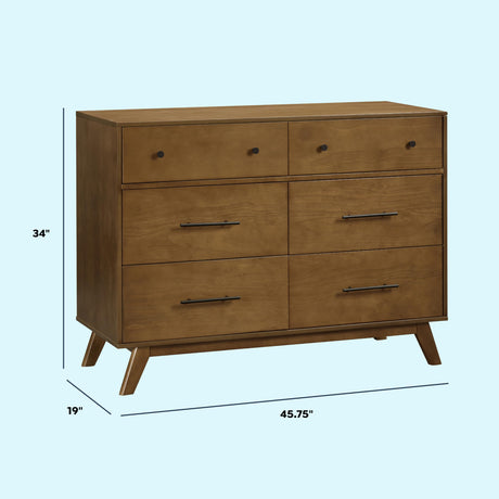 Davinci Otto 6-Drawer Baby Dresser for Bedroom - GREENGUARD Gold Certified - Multi-Purpose Storage Double Chest of Drawers for Boys and Girls -Dresser for Kids Bedroom, Living Room, Nursery -Walnut DaVinci