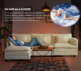 ELUCHANG 113" L Shaped Modular Sectional Sofa, Comfy Cloud Couch, Deep Seat Sofa Couches for Living Room, 4-Seater Modern Sofa with Movable Ottoman for Apartment, DIY Combination,Chenille Cream White ELUCHANG