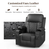 FURNIMAT Loveseat Recliner Sofa Set with 2+1+1 Pieces in Living Room, 2 Seater Reclining Loveseat Leather, 2 Recliner Chairs with 360 Degree Swivel Single Sofa Seat FURNIMAT