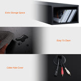 WAMPAT 70 inch Black Floating TV Stand, Entertainement Center Wall Mount for 75 inch TV, Media Console for Under TV with Storage for Living Room WAMPAT