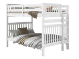 Bedz King Bunk Beds Full over Full Mission Style with End Ladder, White Bedz King