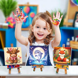 cviokrdu Dolphins Paint by Numbers Kit for Kids with Frame - Wooden Easel, Sea Animals Paint by Numbers for Kids Ages 4 8 12, Easy Acrylic Oil Painting Kits for Home Wall Decoration 8x8 inch cviokrdu