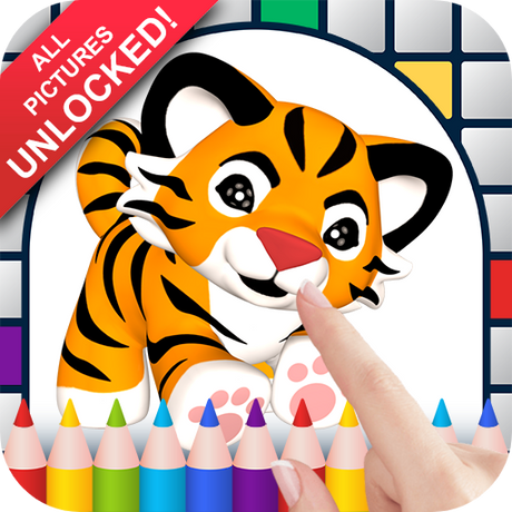 Tigers Color by Number - No Ads Pixel Art Game - Coloring Book Pages - Happy, Creative & Relaxing - Paint & Crayon Palette - Zoom in & Tap to Color - Share Creations with Friends! Three Infinity
