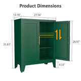 RISTERN Green Metal Storage Cabinet, 36" Sideboard Buffet Cabient, Kitchen Pantry Storage Cabinet with Doors and 2 Adjustable Shelves, for Office, Home, School RISTERN