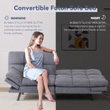 Hcore Convertible Splitback Futon Sofa Bed for Living Room, Office, Apartment - Memory Foam Sleeper Loveseat, Modern Small Couch in Grey Hcore