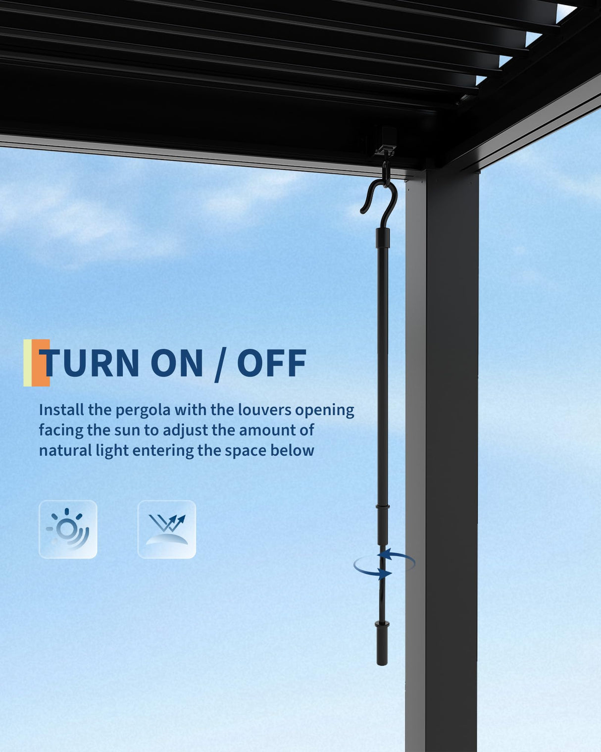 Garveelife All-Aluminum Louvered Pergola 12' x 16', Outdoor Pergola with Adjustable Louvered Roof, Reinforced Aluminum Frame, Integrated Drainage System, Hardtop Gazebo for Patio, Deck, Gray GarveeLife