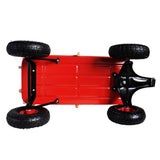 ZeHuoGe Outdoor Sport Wagon All Terrain Pulling w/Removable Wooden Side Panels Air Tires Big Foot Panel Wagon 330 lbs. Weight Capacity Sturdy All Steel Wagon Bed ZeHuoGe