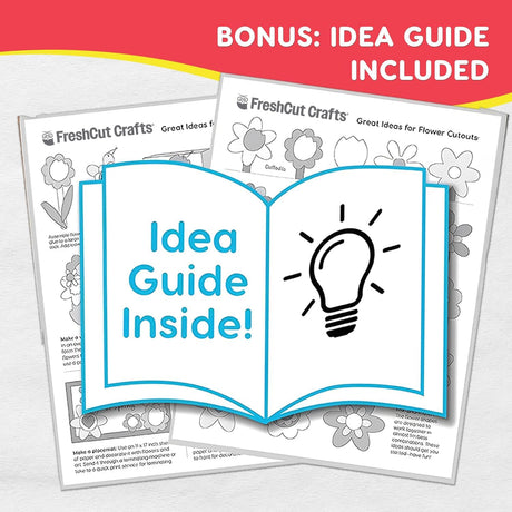 FreshCut Crafts: 280 Pieces of DIY Flower Cutouts with IDEA Guide - 2-Sided Punch Out Tulips, Daisies, Daffodils, Flowers Ideal for Spring Craft Projects, and Mother's Day DIY Gift Craft FreshCut Crafts