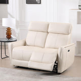 ANJ Power Reclining Loveseat, 2 Seater PU Leather Recliner Sofa with USB & Type-C Ports, Small Space Modern Couch with Adjustable Backrest and Footrest for Living Room Bedroom ANJ