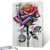 Tucocoo Street Graffiti Rose Paint by Number for Adults Beginner Students Pastel Colors Paint by Numbers for Adults Kits Acrylic Paint Suitable for Living Room 16''x20''（Without Frame ） Tucocoo
