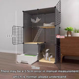 GUQASDV Black Cat Cage, Catio Indoor Cat Enclosure, Enclosed Cat Playpen, Cat House with Enclosed Litter Box Quick Assembly for Ferret, Chinchilla, Small Animals(75x49x111cm) GUQASDV