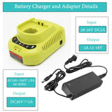 18V Battery and Charger Combo for Ryobi 18 Volt Cordless Tools Battery and P118B Charger, Cell9102 18V Battery Capacity Output 5.0Ah CELL9102