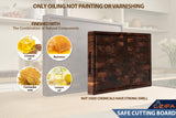 Cozifa American Dark Walnut Wood Cutting Board 17"x12"x1.6" for Kitchen with Juice Groove, Inner Handles, Gift Box Packaging and End Grain Butcher COZIFA