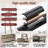 AUEYTVR Metal Twin Over Full Size Bunk Bed for Adults & Kids,Twin Over Full Bunk Beds, Low Profile Bunkbeds with Length Guardrail and Ladder, No Box Spring Needed,Space Saving,Black AUEYTVR