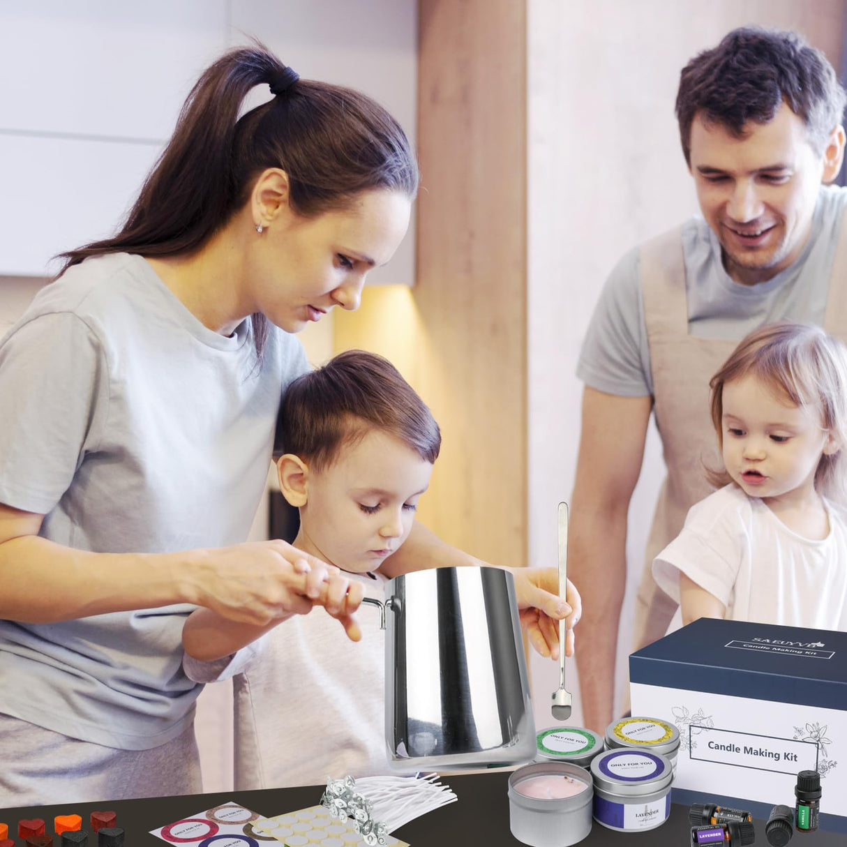 SAEUYVB Candle Making Kit, Complete Candle Making Kit for Adults, DIY Starter Soy Candle Making Supplies/Kit, DIY Arts & Crafts Kits Perfect as Home Decorations SAEUYVB