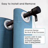 Byondeth Curtain Rods for Windows 16 to 144 Inches Adjustable Length 1 Inch Diameter Window Curtain Rod with Aluminium End Cap, Antique Bronze Byondeth