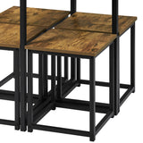 Yaheetech 5 Piece Dining Table & Chair Set - Compact Dining Table Sets Small Kitchen Table with 4 Stools for Dining Room Small Space -Rustic Brown Yaheetech