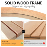 FUWU HOME Wood Round Mirror 24" Circle Wall Mirror Farmhouse Bathroom Vanity Mirror for Living Room Bedroom Entryway Modern Decoration (24" Freely Natural Beech Wood) FUWU HOME