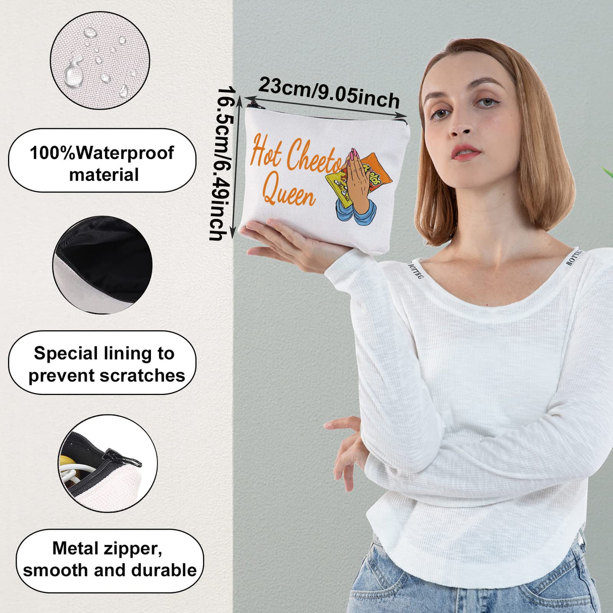 WZMPA Corncob Food Cosmetic Bag Food Fans Gifts Hot Queen Makeup Zipper Pouch Bag For Women Girls(Hot Queen) WZMPA