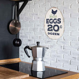 Rustic Fresh Eggs Metal Sign - Farmhouse Wall Art for Chicken Coop, Dining Room, or Kitchen Open Road Brands