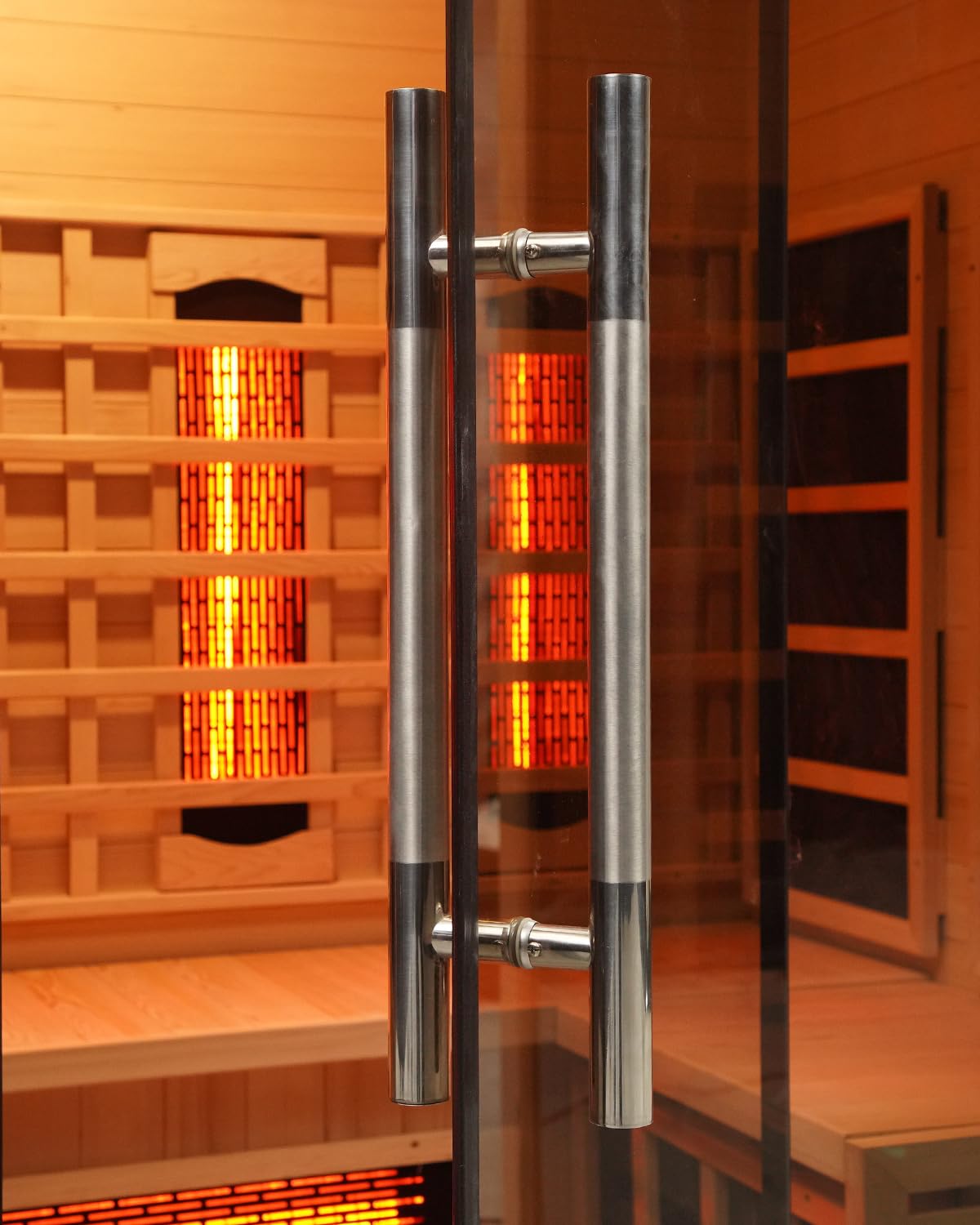 Full Spectrum Infrared Sauna for 4 Person, Indoor Canadian Hemlock Wood Home Spa Saunas with Upgraded WiFi Control, Low EMF, Speaker, Oxygen bar, Reading & 7-Color Starry Light, 2700W, 220V Smartmak
