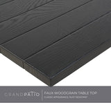 Grand patio 9-Piece Patio Dining Set for 8, E-Coated Outdoor Dining Set Swivel Patio Dining Chairs with Olefin Cushions & 1 Black Extendable Rectangular Faux Woodgrain Table for 6-8 Person Grand patio