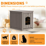 KFY Cat Litter Box Enclosure Multi-Functional Hidden Litter Box Furniture with Raised Floor Easy to Clean Easy Assembly for Living Room Bedroom, Gray KFY