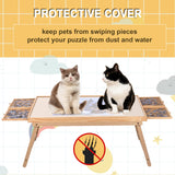 Puzzle Board 1500 Pieces,34.3”x 26.5” Jigsaw Puzzle Table with 4 Drawers and Cover,Portable Puzzle Table with Folding Legs for Adults and Teens RAGOZONERY