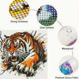 Tiger 5D Diamond Painting Kits for Adults,Animal Diamond Art Kits for Beginner,DIY Round Full Drill Diamond Dots Gem Art Kits for Adults Home Wall Decor 13.8 X 13.8Inch GEMFAMILY