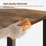 YATINEY Desktop Printer Stand, 2-Tier Printer Table with Non-Woven Drawer, Multi-Purpose Desk Organizer for Home Office, Under Desk Open Organizer Shelf, Rustic Brown PS01BR YATINEY