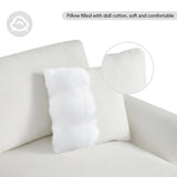 Acosure 119" Modern Oversized Sectional Sofa with Chaise Lounge,L-Shaped Luxury Couch Set W/ 2 Free Pillows,Line Design,5-seat Chenille Indoor Furniture for Living Room,Apartment,Office,White Acosure