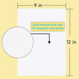 2 Pack Watercolor Paper Pads, 9"x12" Water Color Paper Books 140lb/300gsm Artist Painting Drawing Paper Book SPurePaper