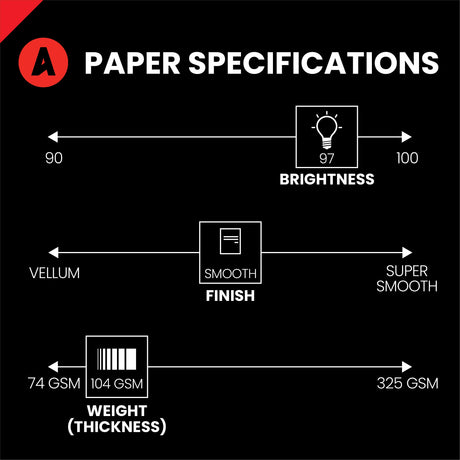 Accent Opaque White Printer Paper, 8.5” x 11” 28lb Bond/70lb Text Copy Paper – 500 Sheets (1 Ream) – Premium Computer Paper with Smooth Finish, 97 Bright, 104gsm – Multipurpose White Paper – 109363R Accent
