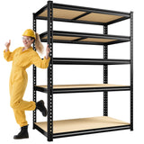 DurayLoly 72" H Garage Shelving, 5 Tier Storage Shelves Load 2500 lbs, Adjustable Garage Shelves, Metal Shelving Unit for Warehouse, Basement, Pantry, 40" Wx 16" D x 72" H, Black DurayLoly