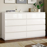 OtterOasis White Wood Dresser for Bedroom, 8 Drawer Dressers for Clothes Storage, Modern Dresser with Wide Drawers, Wide Wooden Chest Drawers for Living Room, Entryway, TV Stand(55" W x15.4 Dx32.3 H) OtterOasis