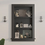 Mepplzian Recessed Medicine Cabinet,14x24 in Wall Bathroom Cabinet with Storage,Bathroom Niche for Shower Wall for Bedroom/Hallway,Black Shower Wall Niche Insert for Drywall,MDF Mepplzian