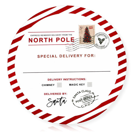 Affrolling 500 Pcs North Pole Christmas Stickers from Santa for Gifts 2 Inch Self Adhesive Christmas Gift Tag Round Xmas Wrapping Paper Labels for Xmas Party Holiday Cards Envelopes Boxes(Cute) Affrolling