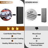 UNICOLY 86" Wardrobe with Drawers, 71'' Armoire Wardrobe Closet with 15" Cabinet, Metal Clothes Storage Cabinet with Hanging Rod, for Bedroom School, Employee, Gym, Assembly Required, Black UNICOLY