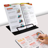 Metal Book Stand - Adjustable Book Holder for Reading (Full Black) Camelmother