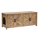 VEVOR Cat Litter Box Enclosure for 2 Cats, Litter Box Furniture Hidden with Double Rooms, Wooden Cat Box Cabinet Fit Most of Litter Box, 47.2" L x 18.5" W x 19.7" H, Greige VEVOR