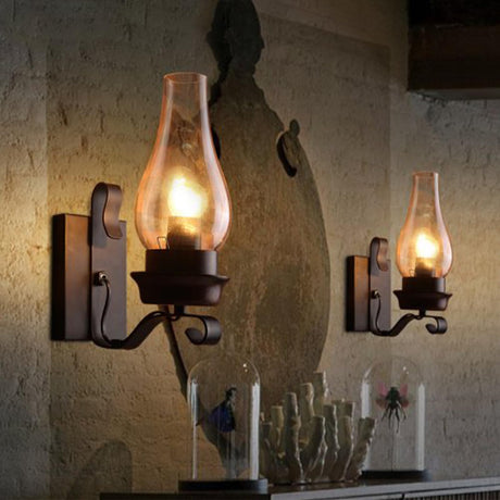 LightInTheBox Rustic Wall Sconce Vintage Farmhouse Wall Light Fixtures Industrial Glass Wall Lamp for Cabin Bedroom Living Room Hallway Fireplace (2PCS) LightInTheBox