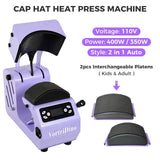 Generic VortriDino 2-in-1 Hat Heat Press Machine Automatic Hat Easy Heat Press Machine for Caps with 2pcs Interchangeable Platens (Kids&Adult) WoodArtSupply
