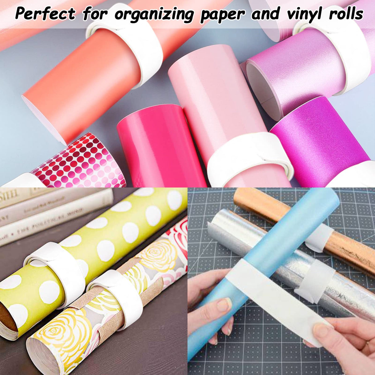 HappyHapi 42 Pack Slap Bracelets White, 8.7 x 1.2 Inch DIY Slap Bands Party Favors for Birthday,Halloween,Christmas, Blank Soft Wristband School Craft Projects, DIY Painting, Corsage, Vinyl Wrapping HappyHapi