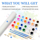PRASIO Paint by Numbers Kit for Adults Beginner, Moonlight House Adult Paint by Number Kits, DIY Acrylic Paint by Numbers Kit for Adults Canvas for Home Decor Gift 16x20 Inch PRASIO